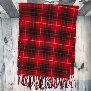 Cashmink V Fraas Red Black Plaid Scarf Holiday 66”